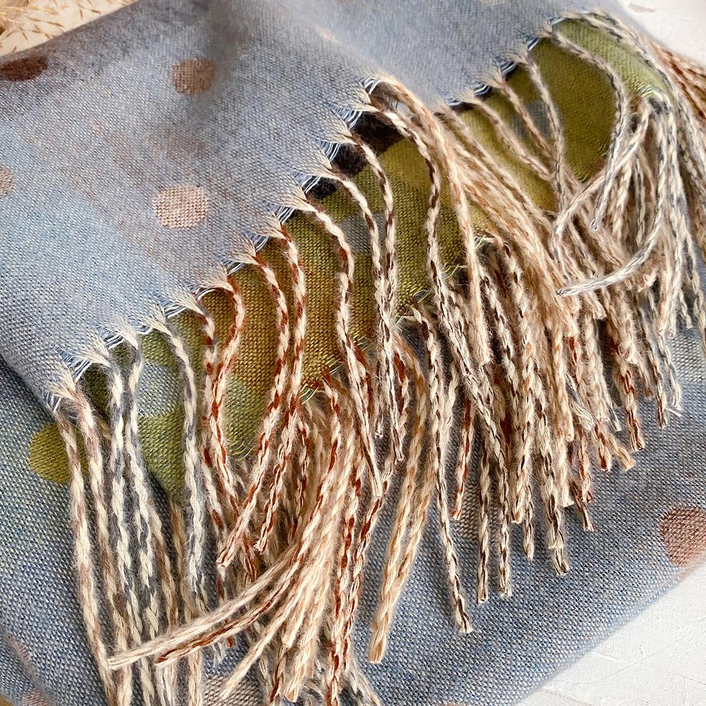 Splicing Polka Dots Autumn And Winter Jacquard Imitation Cashmere Extended Scarf Women'S Thermal Air Conditioner Shawl Thickened Scarf