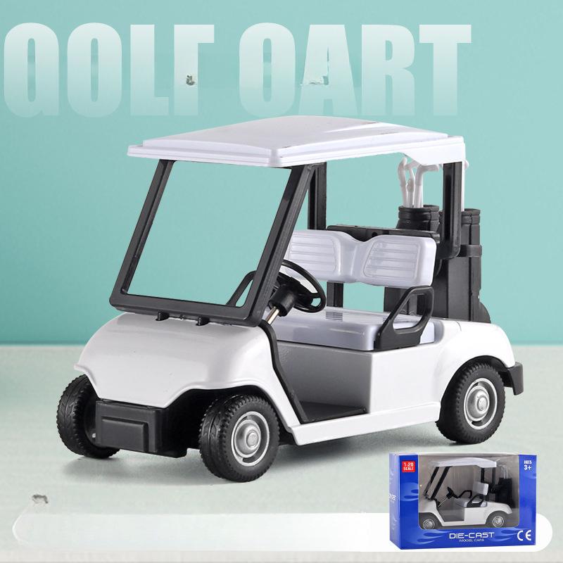 1/20 Scale Alloy Golf Cart Model Toys Metal Diecast Car Model High Simulation Pull Back Vehicle Toy Collection Boy Birthday Gift