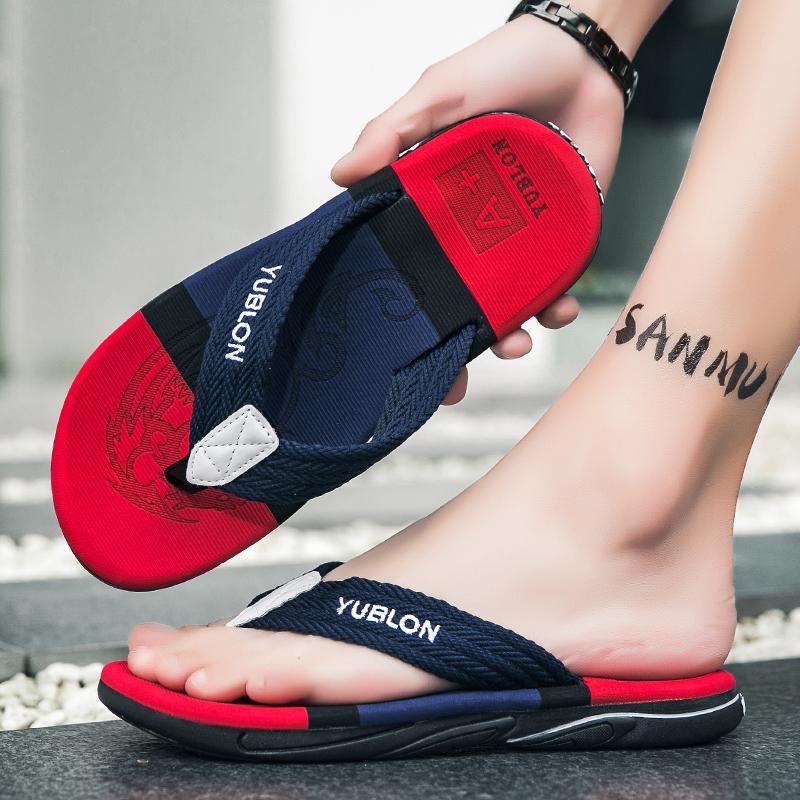 Summer Flip Flops Men Beach Sandals Anti-slip Breathable Casual Men Beach Slippers Outdoor Big Size 45