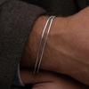 Серебристый Браслет-цепочка Квадратная Змеиная кость из Нержавеющей стали Титановая сталь Мужской Браслет Ретро Украшения Модные Аксессуары