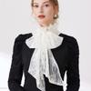 Ruffled Bows Tie Decorative Fake Collar Ladies Detachable Sweater Half Shirt High Collar For Women Girls
