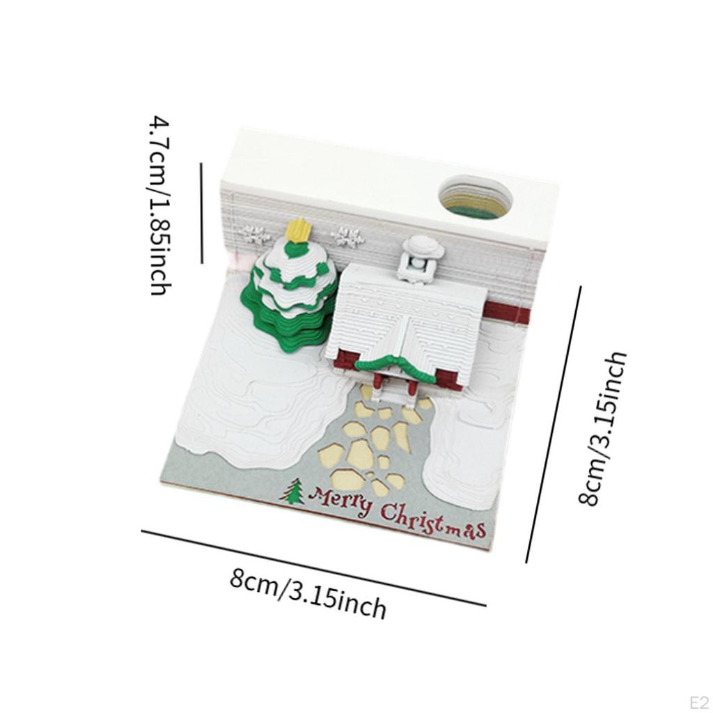 3D Christmas Tree Memo Pad Art Calendar Unique Crafts Desktop Ornament Notepad Home Decor for