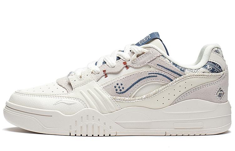 Li Ning Износостойкие дышащие низкие кеды для скейтборда женские кремовые AGCS252-10