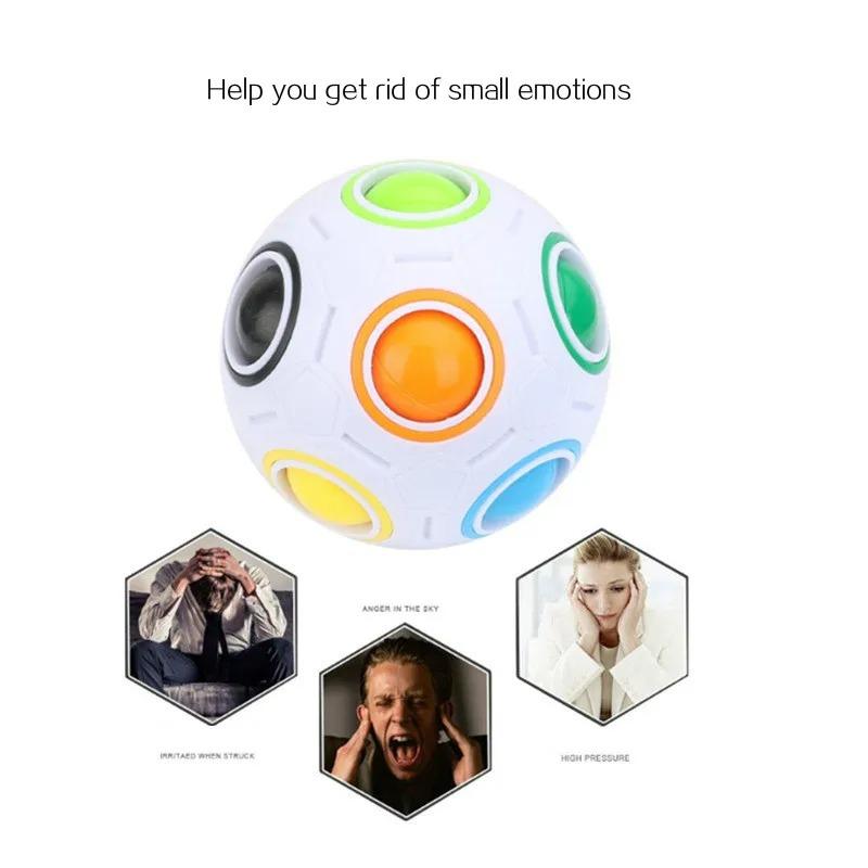 Antistress Cube Rainbow Ball Puzzles Football Magic Cube Educational Learning Toys for Children Adult Kids Stress Reliever Toys