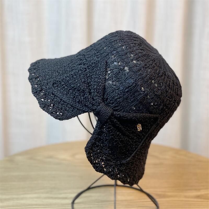 Шляпа рыбака, детская, новая, весенне-летняя, полая, дышащая, солнцезащитная шляпа, элегантный бант, модная, шляпа-тазик