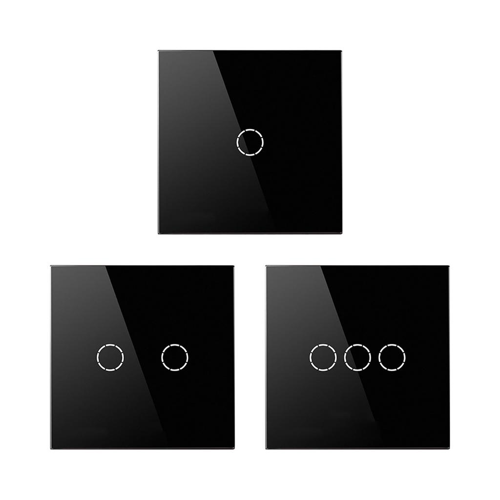 EU Standard Luxury White Crystal Glass Switch Wall Light Touch Switch , 1 Gang 1 Way Touch Switch