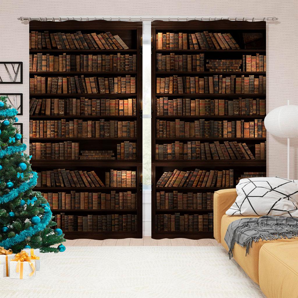 Винтажная книжная полка, библиотека, книжные шторы для спальни, гостиной, кухни, детской комнаты, оконные шторы, современный домашний декор