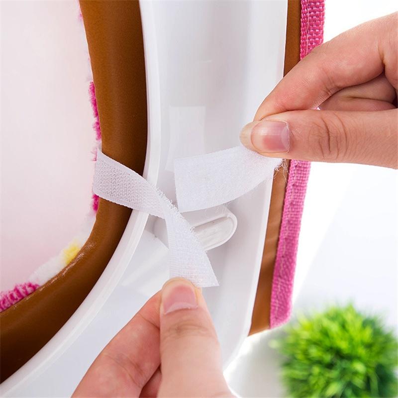 Мягкий чехол на сиденье для унитаза с толстыми водонепроницаемыми полосками, теплый чехол на сиденье для унитаза, подушка для сиденья