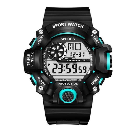 Yousheng  Electronic Watch Silicone Wristband Digital Display Multifunctional Outdoor Running Sports Daily Wristwatch Gift