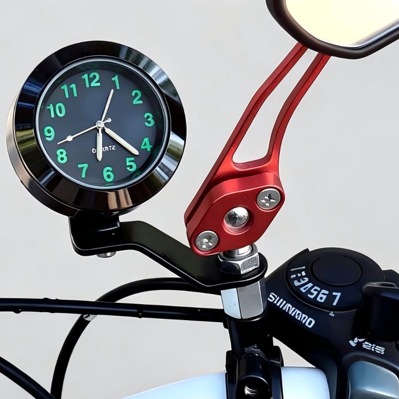 Illuminated Motorcycle Clock Waterproof Anti-Glare HD Display Mini Size for Electric Bikes Outdoor Riding Commuting