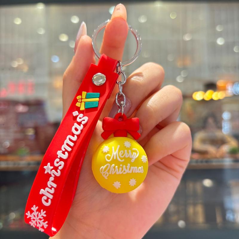 2 шт. Мультяшный милый Санта Клаус Дерево Брелок Рождественская вечеринка Украшение Сумка Украшения Подвеска для ключей автомобиля Изысканный маленький подарок