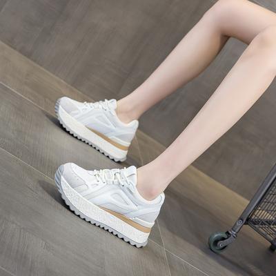 Платформа спортивная обувь Форрест Гамп женская 2025 осень новая Ankola красный круглый носок сочетание цветов повседневная модная обувь для папы