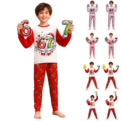 67 Детский модный набор: Топ с длинным рукавом и брюки с круглым вырезом