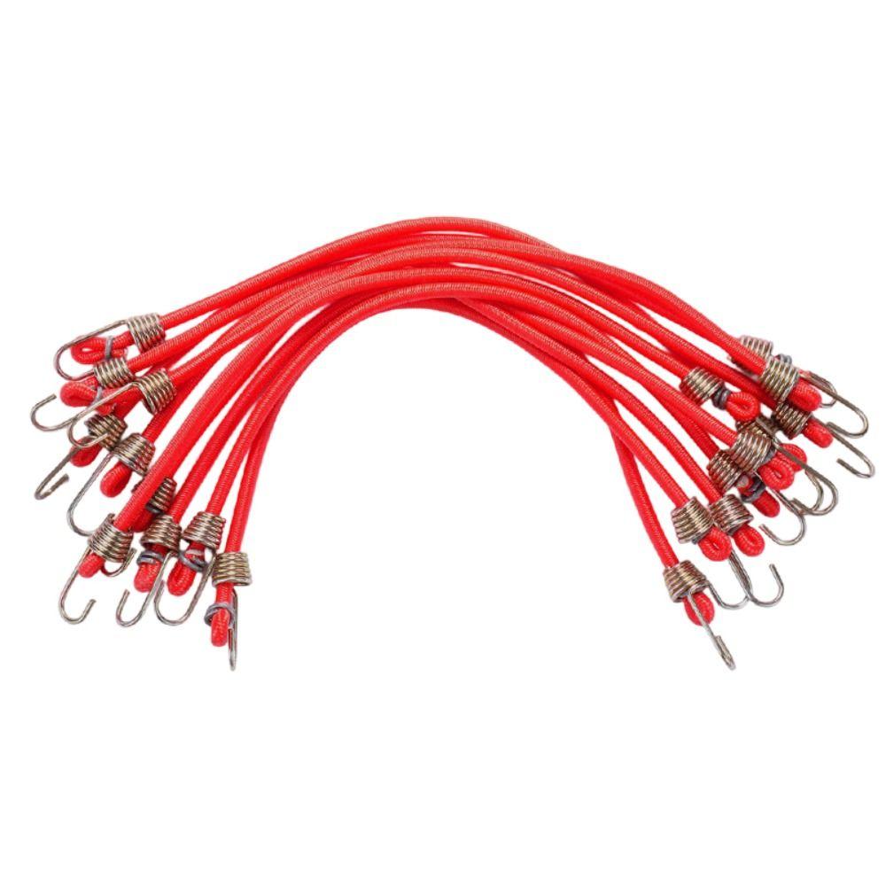 10 PCS Outdoor 10-Inch Bungee Cords with Steel Hooks Rubber Elastic Rope Stretchy Mini Rubber Strap Bikes