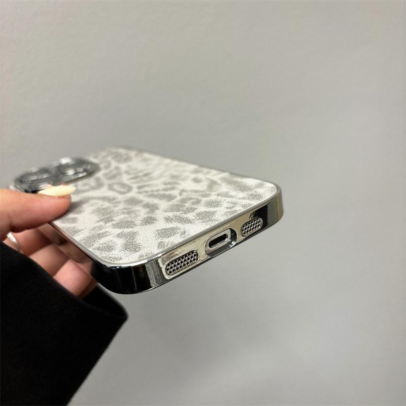 Роскошный кожаный чехол с леопардовым принтом и покрытием для iPhone 16 Pro Max 15 14 Plus 13 12 Pro 11, защитный чехол от падения с защитной пленкой для объектива