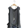 Women Vest Round Neck Buttons Decor Sleeveless Tank Tops Solid Color Loose Fit Thin Summer Tops Daily Wear