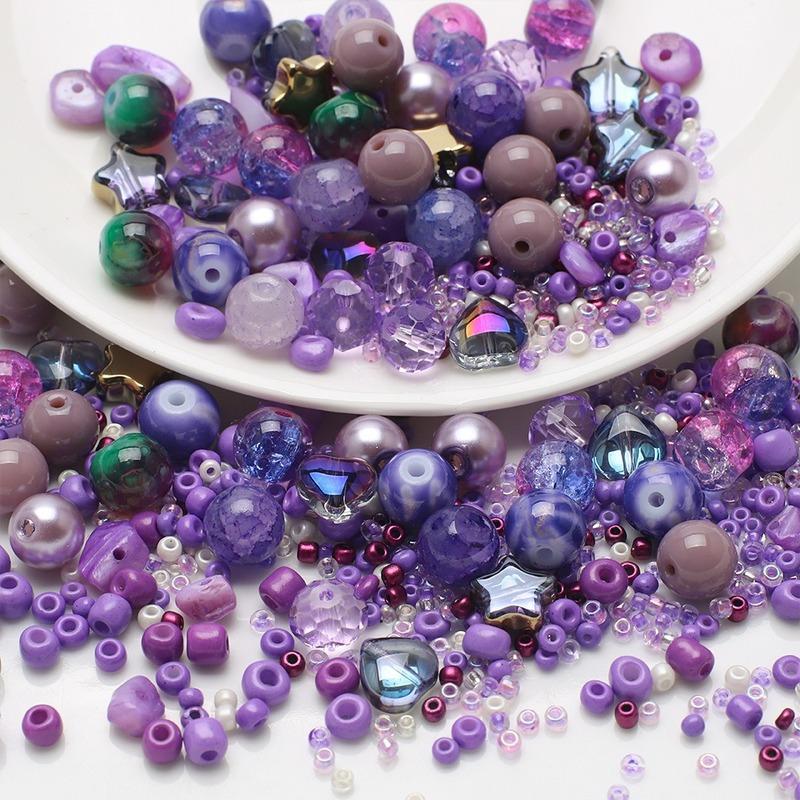 50g/bag Mixed Color Loose Beads Glass Acrylic Beads For DIY Jewelry Making Accessories