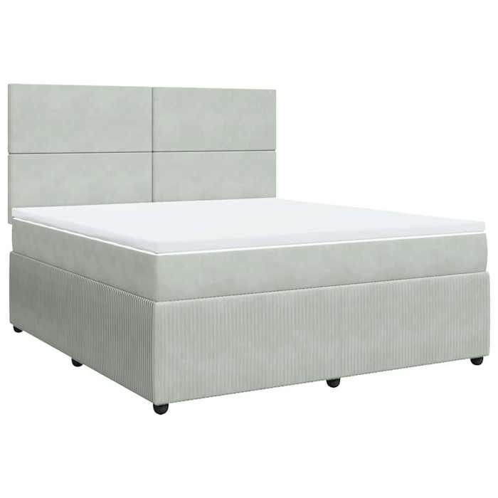Maison Exclusive - Sommier à lattes de lit et matelas Gris clair 180x200cm Velours