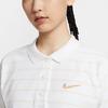 Nike Спортивная футболка с вышитым логотипом в полоску с коротким рукавом и заниженной линией плеч, женские футболки белого цвета HM4649-100