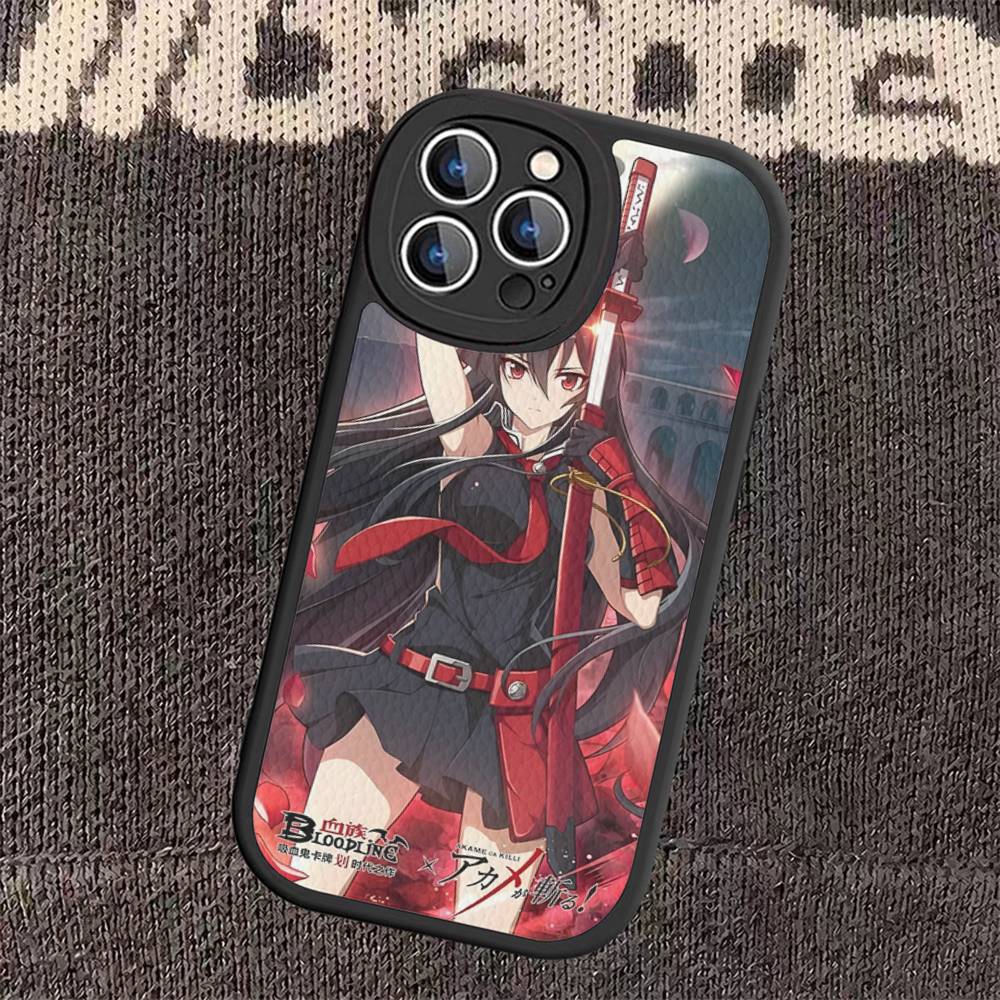 Аниме Убийца Акаме! Жесткий кожаный чехол для телефона для iPhone 16 15 14 13 12 Mini 11 14 Pro Max Xs X Xr 7 8 Plus Fundas