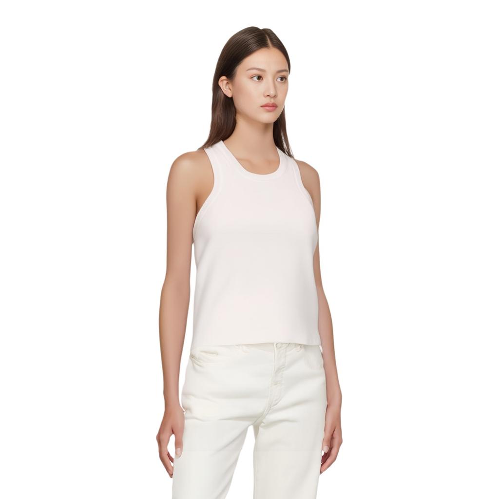 DIOR Tank Tops Women's Ecru Crew Neck Moderate Other 524T18A5088-X0200