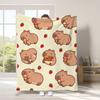 Capybara Flannel Blanket, Vibrant Colors Cute Capybara Design, Warm Throw Blanket for Couch Bed Travel Home Bedroom Living Room