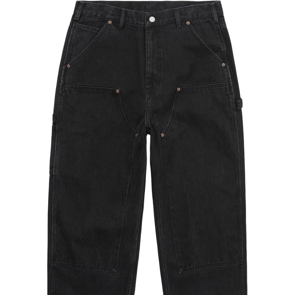 Thisisneverthat SS26 Джинсовые брюки с двойным коленом Унисекс Черные TN261DPA5P03BLK