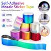 Reflective Mirror Surface Self Adhesive Mosaic Stickers Decorative Wall Decals  Home Decoration