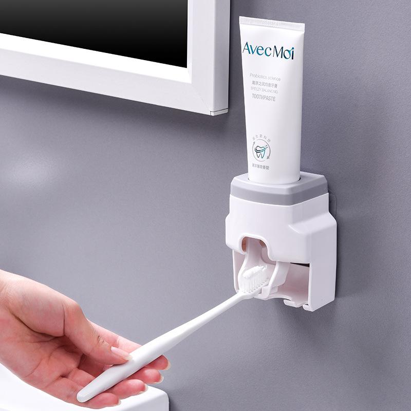 Автоматический дозатор зубной пасты и небольшой держатель зубных щеток, настенный выдавливатель зубной пасты для семейного душа, ванной комнаты