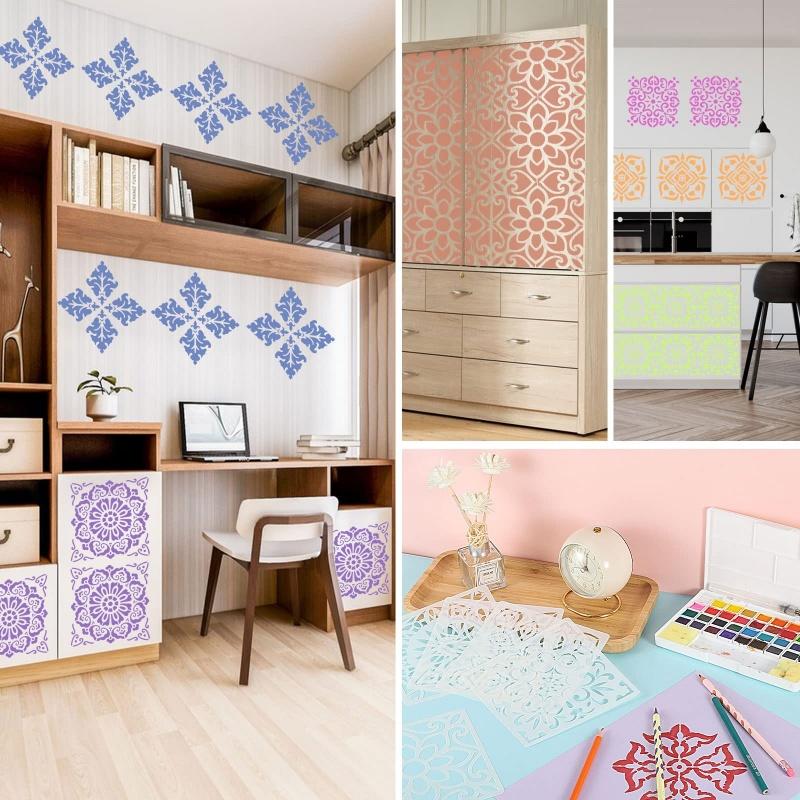 16 шт./набор мандала-трафаретов, 15 см трафареты для точечной росписи мандалы для DIY домашнего декора, рисования, скрапбукинга, тиснения альбома, шаблон