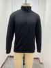 Men's Autumn Long Sleeve V-Neck Wool Polo Shirt with Plush Zipper