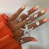 Ring Set, Ocean Style Jewelry, Starfish, Conch Joint Jewelry, Irregular Stacked Rings.