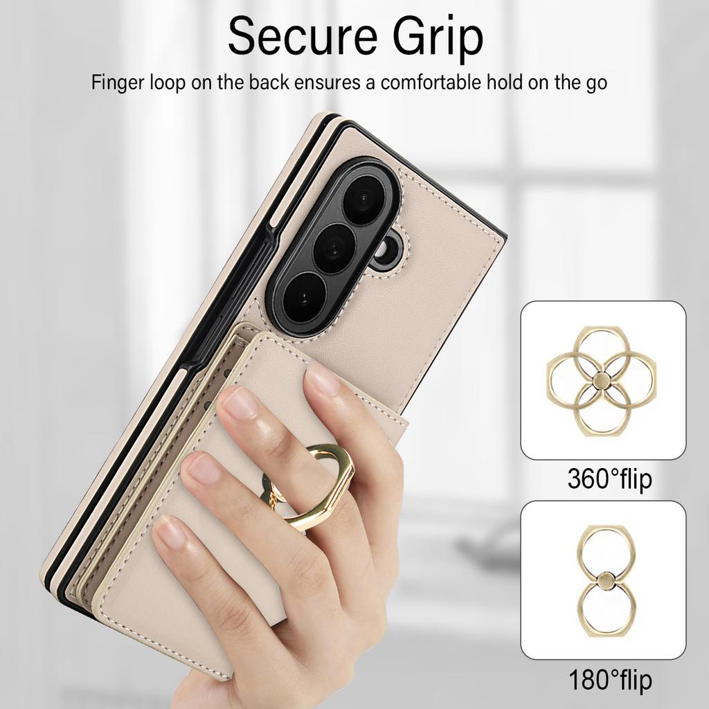 For Samsung Galaxy Z Fold 8 Ultra Fold 7 6 5 4 3 Case Flip Wallet Cover Card Holder Magnetic Closure Kickstand Shockproof Cover
