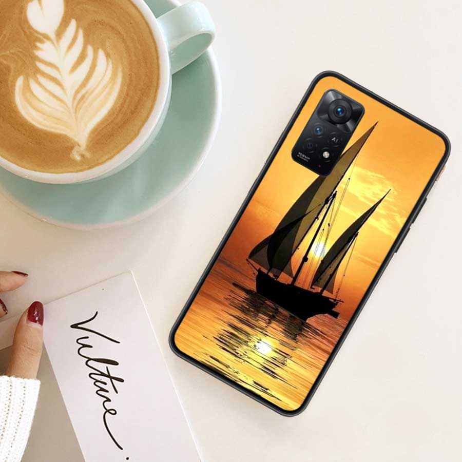 Чехол для телефона с изображением парусной лодки для Xiaomi Redmi Note 12 Plus 12S 11 11T Pro 5G 11E 11S 4G 10 10S 9 9S 9T 8 8T 7 6 5 Cover Shell Coque S