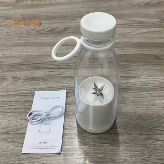 Электрическая соковыжималка объемом 380 мл, перезаряжаемая, смузи-машина с 6 лезвиями, дорожная бутылка без бисфенола А для льда, фруктов, овощей, портативный блендер для домашнего/уличного использования