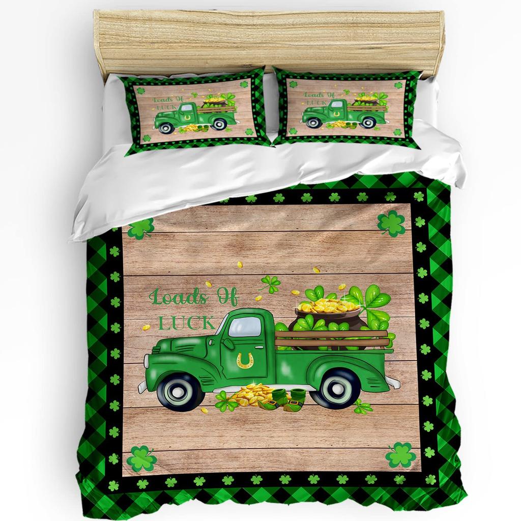 Turquoise Palm Tree Bedding Three-Piece Quilt Cover