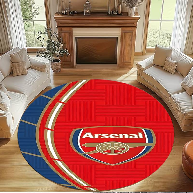 Arsenal F.C Print Round Rug, Washable Floor Carpet, For Entryway Dorm Laundry Room Office Study, Home Decor Birthday Christmas Gift