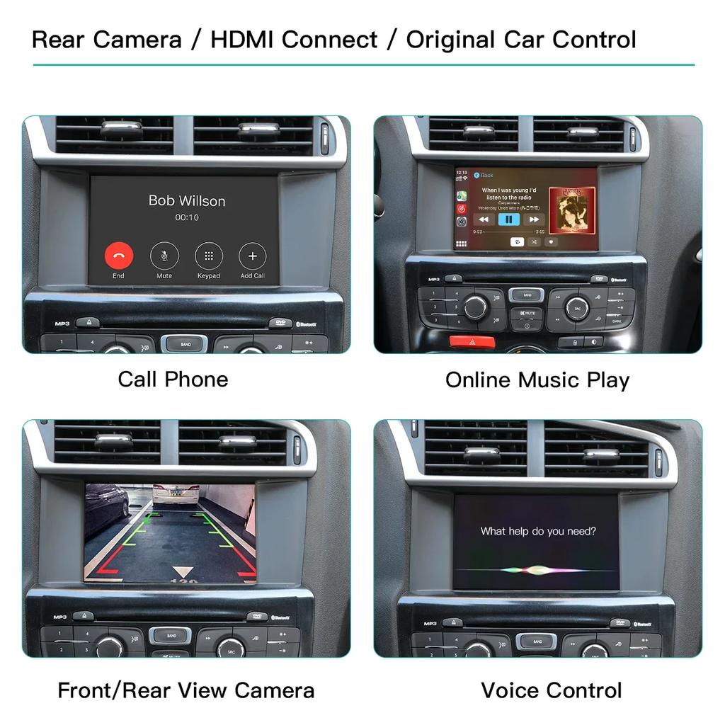 AUTOABC Беспроводной Carplay Android авто для Peugeot SMEG 208 308 508 3008 Citroën C4 DS3 DS4 DS5 Мультимедийный модуль Камера