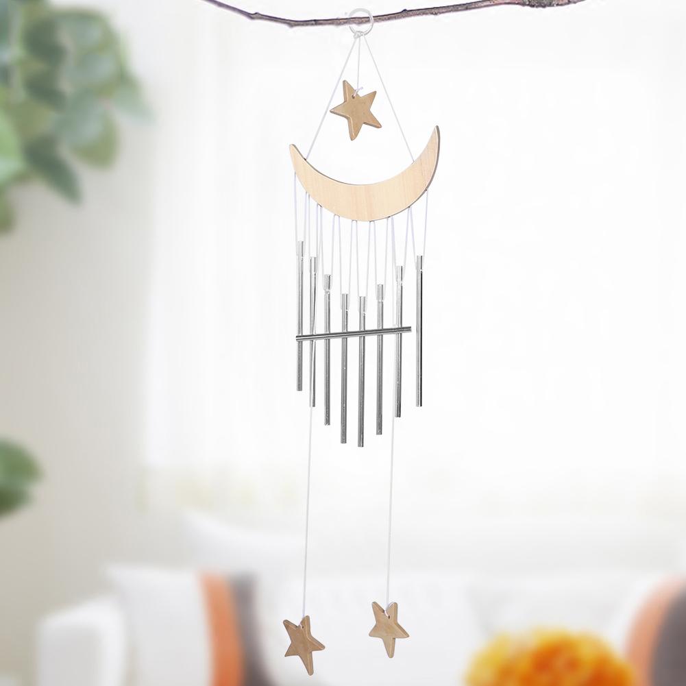 Wind Chimes Window Hanging Decor Wind Bell Home Ornament Outdoor Yard Decor (Natural Color)