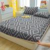 Simple 3-Piece Modern Geometry Pattern Matte Three Piece Fitted Sheet Set, Bedroom Printed Bed Cover Set, Bedding