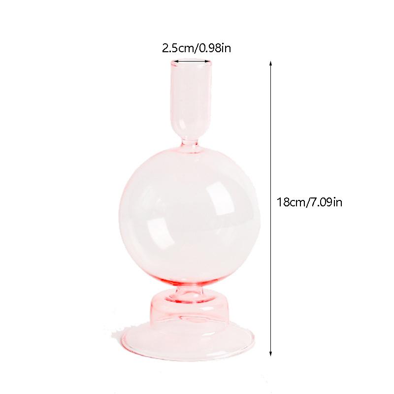 1 шт. Стеклянный подсвечник Ваза для цветов Домашний декор Стеклянный подсвечник Скандинавская ваза для цветов Поделки Винтажный романтический подсвечник
