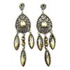 [P6838] - Designer Earrings 'Sissi' Golden Brown - 80x20 Mm