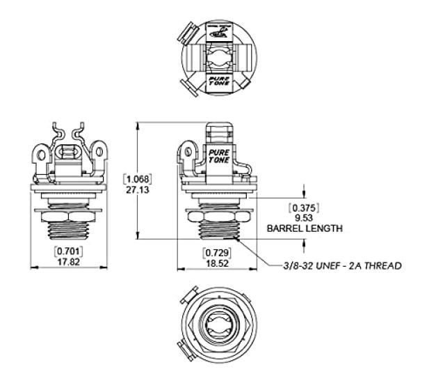 PURE TONE Open Jack Inch Size Monaural PTT1