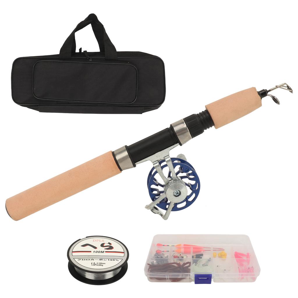 Зимняя удочка для подледной рыбалки, катушка, полный комплект снастей для подледной рыбалки, мягкие приманки, рыболовные крючки, поплавки