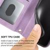 For iPhone 17 Air Case Wallet Skin-Touch Leather Imprinted Phone Cover with Wrist Strap