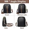 Stylish PU Leather Crossbody Bag for Girls, Women Sling Phone Bag Double Layer Daily Bag with Detachable Shoulder Belt Small Sling Zipper Bag
