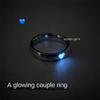 Светящееся кольцо для пары, модное синее розовое кольцо в форме сердца для женщин и мужчин, регулируемое кольцо