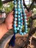 16 mm round 36"+ Created Blue Coral 54+1 Guru Bead Japa Mala, Jaap Rosary, Yoga Prayer Healing Meditation, Healing gemstone