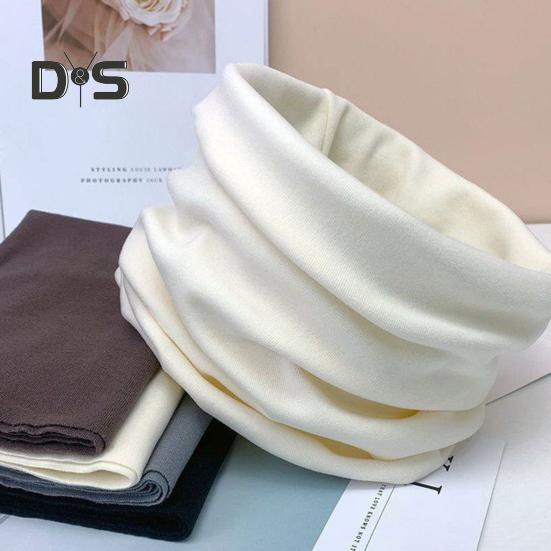 Men Women Thermal Scarf Thickened Double-Sided Velvet Lining Winter Dyeing Scarf Good Heating Insulation High Elasticity Scarf