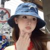 Летняя вышивка Бант Стирка Деним Ведро Шляпа Для Женщин Панама Шляпы Для улицы Рыбацкая Шляпа Пляж Солнцезащитный Козырек Кепка
